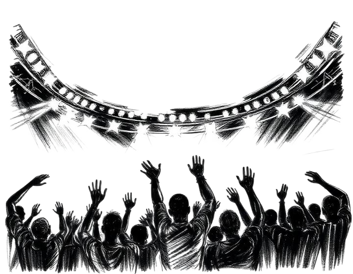 Stadium crowd sketch